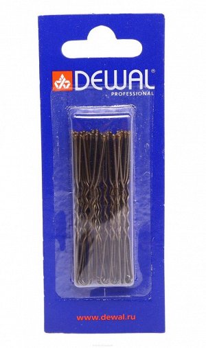 Dewal Шпильки для волос волна SLT60V-3/24, 60 мм, коричневый, 24 шт.