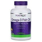 Natrol, рыбий жир омега-3, натуральный лимонный вкус, 1000 мг, 150 мягких таблеток