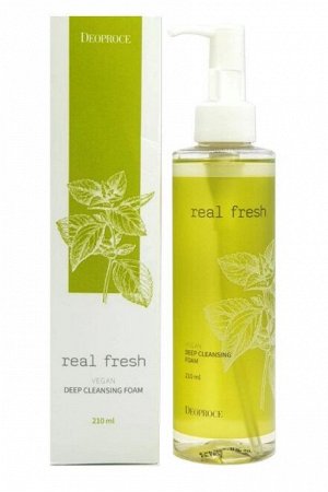 DEOPROCE REAL FRESH VEGAN DEEP CLEANSING FOAM 210ml Пенка для глубокого очищения кожи 210мл