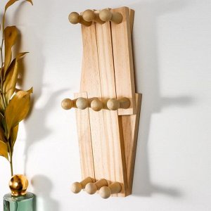 Крючки декоративные дерево "Гармошка - 3 ромба" 24х5,5х9,2 см