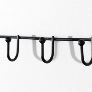 Крючки декоративные металл с полочкой "Ключик" чёрный 28х9х17,5 см