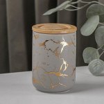 Банка для сыпучих продуктов Gold, 350 мл, 8?12 см, цвет серый