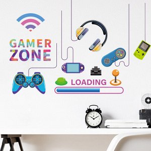 Наклейка многоразовая интерьерная "Gamer zone" (2498)