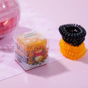 Набор резинок-пружинок для волос "Сладкая мандаринка",4 шт, диам 3,5 см