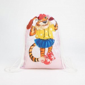 Мешок-рюкзак новогодний, 21 ? 29 см, отдел на шнурке, цвет розовый, Girl