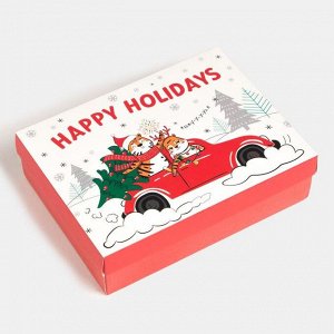 Подарочный набор KAFTAN "Happy Holidays" носки р, 36-39, подсвечник