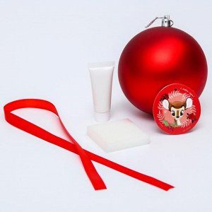 Набор для творчества: новогодний шар с отпечатком ручки Бемби, красный