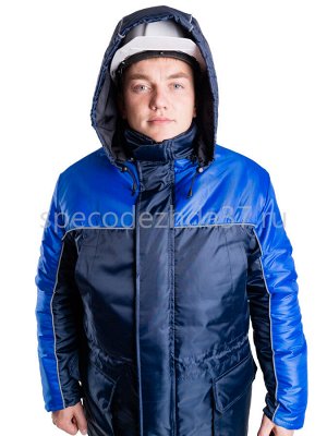 Костюм рабочий зимний "Балтика 2" тк.оксфорд цв.т.синий/василёк (куртка+пк)