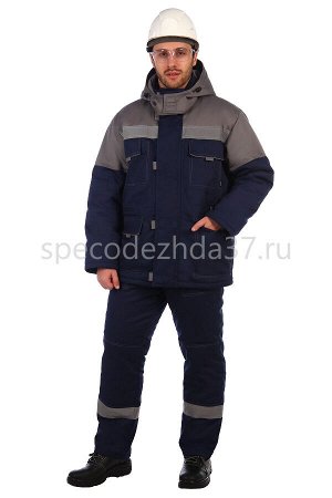 Костюм рабочий зимний "Интерстеллар" с СОП цв.тёмно-синий/серый (куртка+брюки)