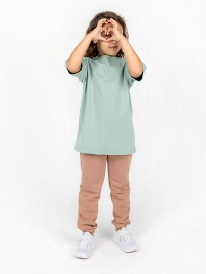 Футболка детская однотонная хлопок OVERSIZE-МИНТ