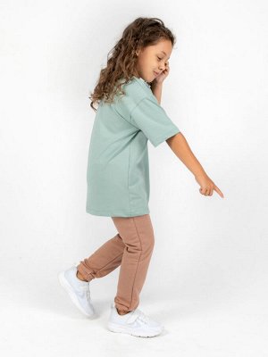 Футболка детская однотонная хлопок OVERSIZE-МИНТ