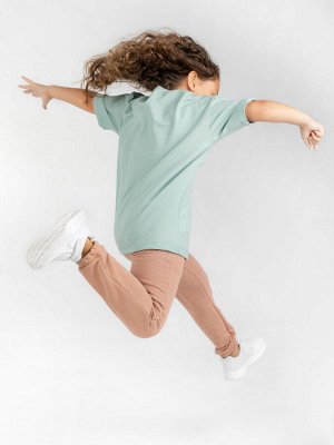 Футболка детская однотонная хлопок OVERSIZE-МИНТ