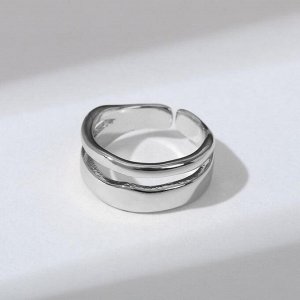 Кольцо "Мятые линии", цвет серебро, безразмерное