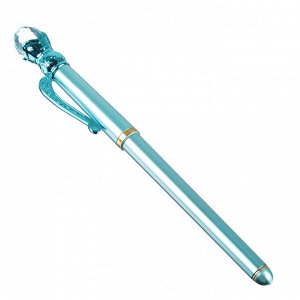 Ручка гелевая синяя, с колпачком в форме бриллианта, 18см, пластик, в ПВХ пакете