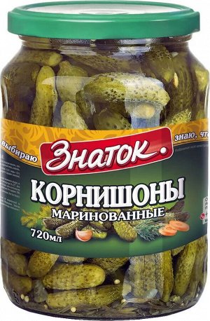 Огурцы маринованные Корнишоны ЗНАТОК ст/б 720мл