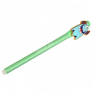 Ручка гелевая "Пиши - стирай", синяя, с резиновой фигуркой, 0,7мм, пластик