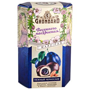 конфеты GRONDARD МАРЦИПАН с черносливом в шок. глазури 140 г