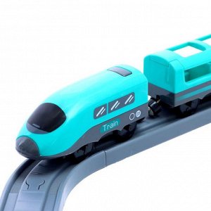 Железная дорога «Экспресс», 66 деталей, работает от батареек, подходит для деревянных железных дорог