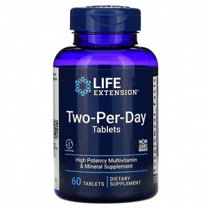 Life Extension, таблетки для приема дважды в день, 60 таблеток