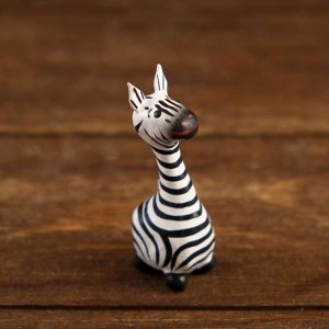 Фигура интерьерная, «Зебра Тася», 6x2.5x2 см, дерево