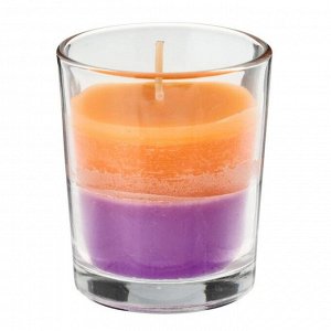 Свеча в стеклянном стаканчике "Двойной аромат" 6,5х6,5х7,5 см корица, апельсин