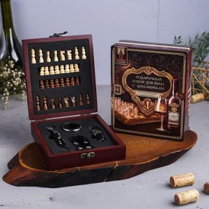 Подарочные наборы для вина с шахматами "Поздравляю", 14,6 х 16,7 см