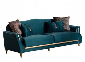 Диван-кровать Bellona Castello, 3-х местный цвет: лазурно-синий, подушка синяя (CAST-02/0L22D)