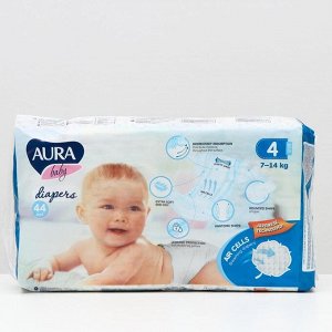 Подгузники одноразовые для детей Aura Baby 4/L7-14кгjambo-pack44штКК/4