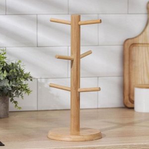 Подставка для кружек Доляна Bamboo, 14,5x32 см, бамбук