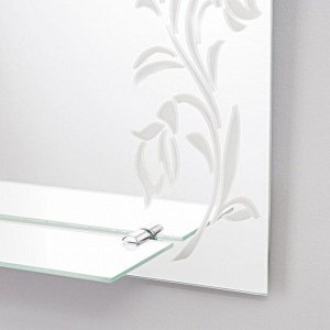 Зеркало «Букет», с пескоструйной графикой, настенное, с полочкой, 49,5?67 см