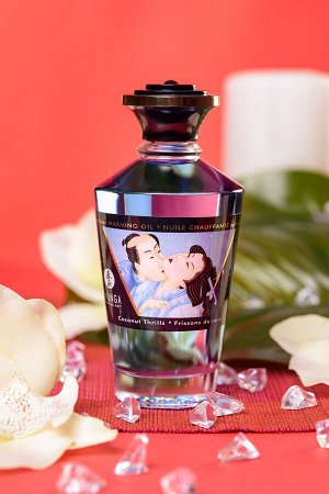 Масло для массажа Shunga Coconut Thrills, разогревающее, кокос, 100 мл.