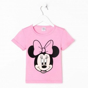 Футболка детская Disney "Минни", рост 98-104 (30), розовый