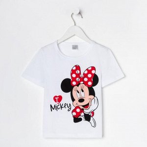 KAFTAN Футболка &quot;Minnie 2&quot;, Минни Маус, р. 32, рост 110-116 см, белый