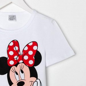 Футболка "Minnie 2", Минни Маус, р. 30, рост 98-104 см, белый