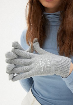 Перчатки с узором «Снежинка», цвет серый