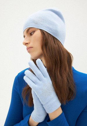 Перчатки с узором «Снежинка», цвет голубой