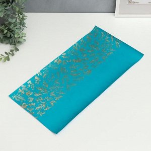 Отрез кожзама с тиснением "Golden Branches Turquoise" 50х25 см