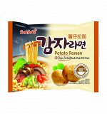 Лапша РАМЕН с картофельным вкусом 120 гр. м/у (Samyang POTATO RAMEN ChewyTexture Noodle Made With Potato)