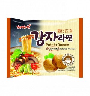 Лапша пшеничная Samyang POTATO RAMEN, РАМЕН с картофельным вкусом, 120 гр. м/у (Samyang POTATO RAMEN ChewyTexture Noodle Made With Potato)