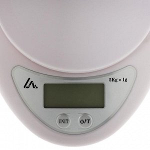 Весы кухонные LuazON LVK-501, электронные, до 5 кг, белые