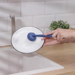 Щётка для посуды с силиконовым подвесом, дополнительная насадка в комплекте, 5?5?25 см, цвет МИКС