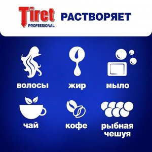 Гель для удаления засоров в канализационных трубах Tiret Professional, 1 л