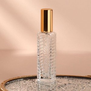 Флакон для парфюма «Прозрачный узор», с распылителем, 15 мл, цвет золотистый/прозрачный