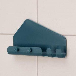 Держатель для ванных принадлежностей на липучке «Домик», 18x9,5x3,5 см, цвет МИКС