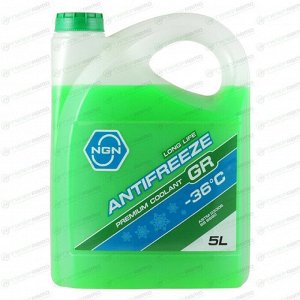 Антифриз NGN Long Life Antifreeze GR, G12, зеленый, -36°C, 5л, арт. V172485322