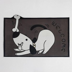 Коврик придверный Доляна «Собака», без окантовки, 39x59 см