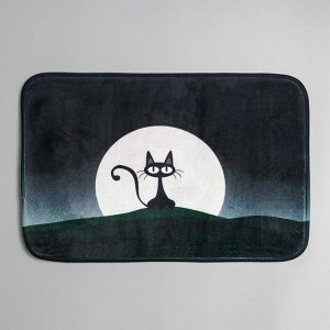 Коврик Доляна «Чёрная кошка», 40x60 см, МИКС