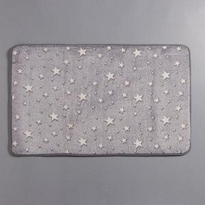 Коврик Доляна «Светящиеся звёзды», 50?80 см, цвет серый