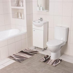 Набор ковриков для ванны и туалета Доляна «Песок», 2 шт: 50x80, 50x40 см