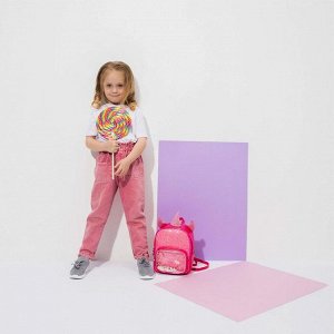 Рюкзак детский, отдел на молнии, наружный карман, цвет малиновый, «Единорог»